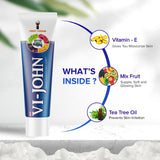 VI-JOHN Fruit Fusion Shaving Cream With Tea Tree Oil & Fruit Extracts - 125 GM (Pack Of 4 - 500 GM)