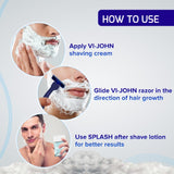 VI-JOHN Fruit Fusion Shaving Cream With Tea Tree Oil & Fruit Extracts - 125 GM (Pack Of 4 - 500 GM)
