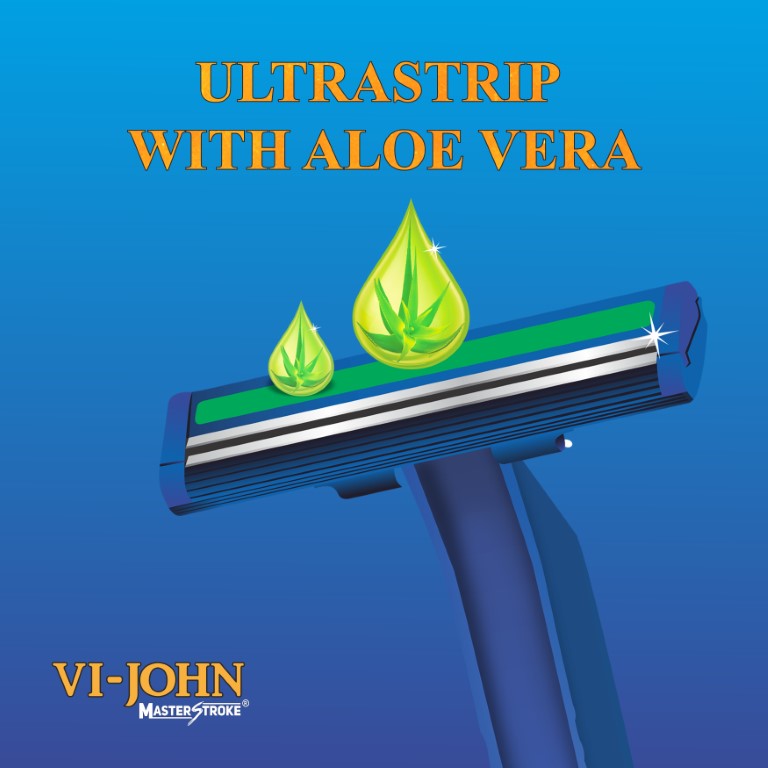 VI-JOHN Complete Shaving Kit, Shaving Foam All Skin Types 400 Gms, Disposable Master Stroke Razor Pack 5 & Splash After Shave Lotion 50ML