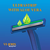 VI-JOHN Shaving Cream Icy Mint With Tea Tree & Vitamin E-  125 GM (Pack Of 4 - 500 GM + Disposable Razor 1 Pack)
