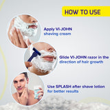 VI-JOHN Lime Shaving Cream With Essential Tea Tree Oil & Bacti Guard Formula For Smooth Shaving - 125 G (Pack Of 4)