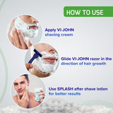 VI-JOHN Icy Mint Shaving Cream 125 GM With Tea Tree Oil & Bacti Guard Formula - Pack Of 4 (500 GM)