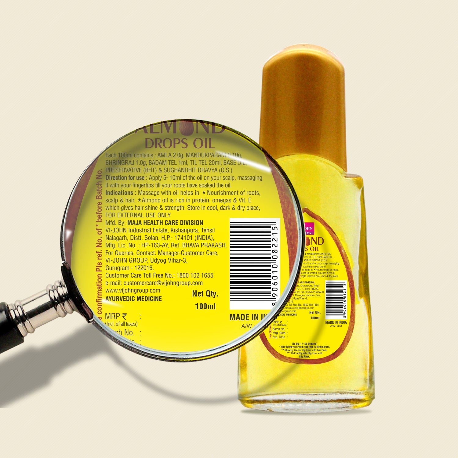 Vi-john Almond hair oil for women